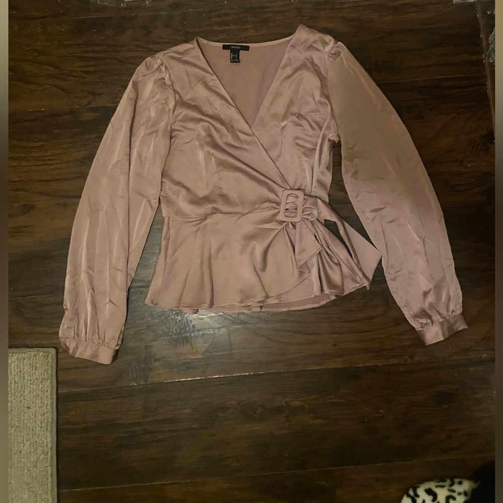 Forever 21 Blouse in Large - Mauve/Dusty Rose